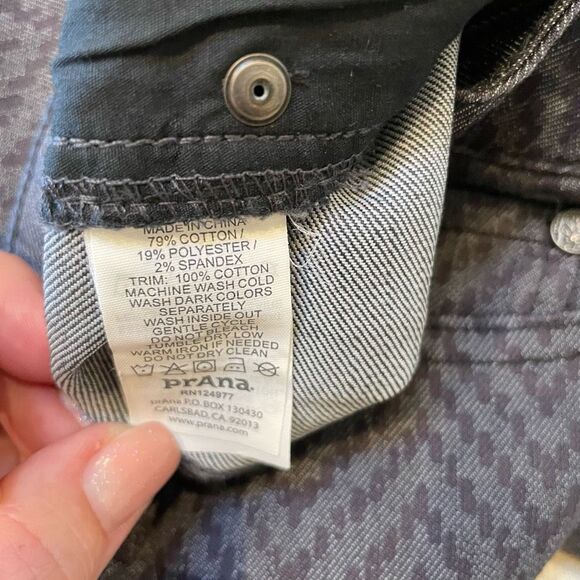 Prana Kara Skinny Jeans Womens Size 6 Gray Chevron Stretch Pockets Low Rise - Picture 6 of 13